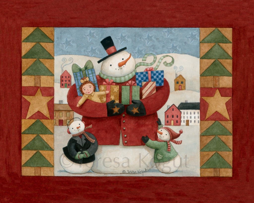1209-Snow Family with gifts 8x10