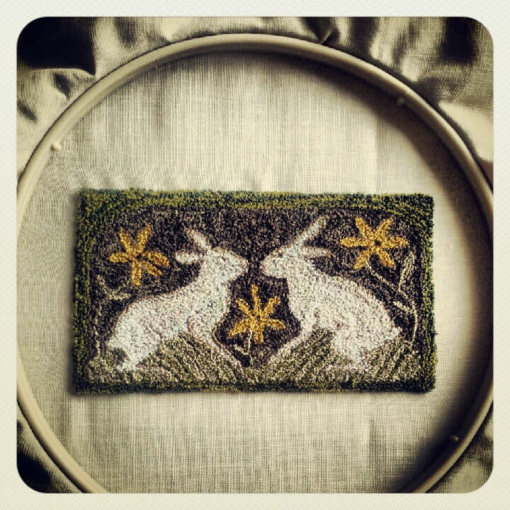 bunnies, punchneedle, spring, pattern