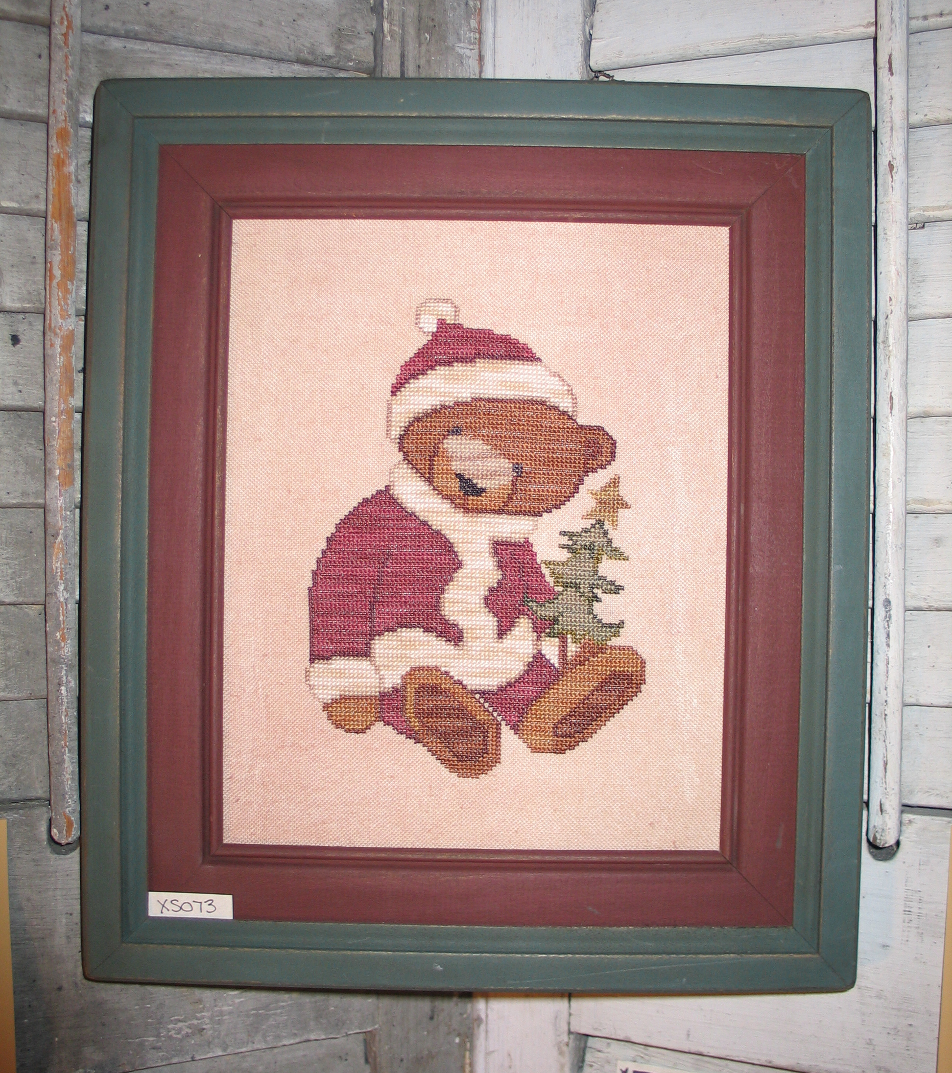 cross stitch, pattern, santa bear, Christmas
