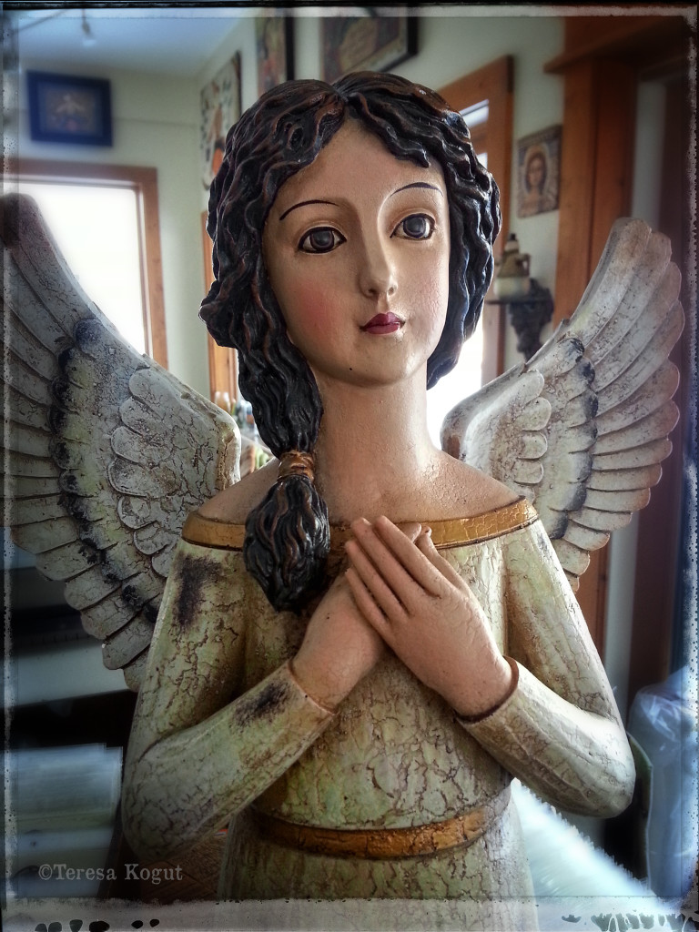 Christmas Angel Signs Cross and Heart Set of 2 for Silvestri by Teresa Kogut 
